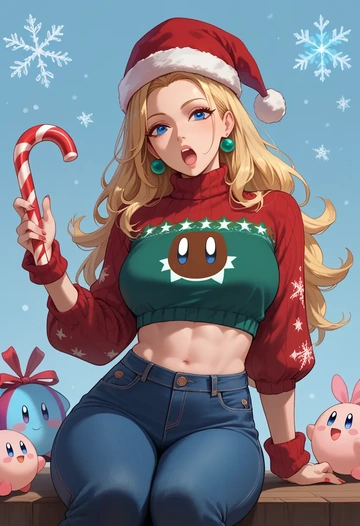 kirby_(series),kirby,Christmas  - AI generated anime art