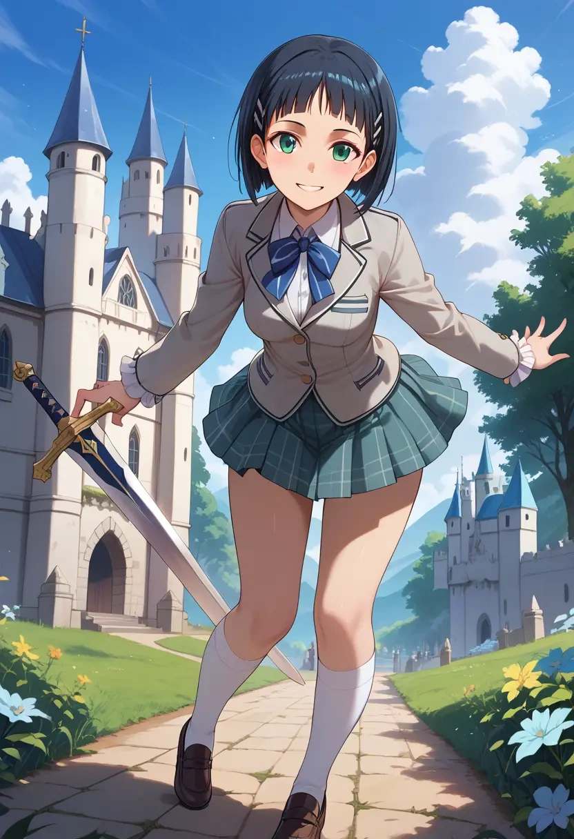 sword_art_online,kirigaya_suguha,spring,student uniform,blazer  - 