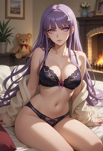 danganronpa_(series),kirigiri_kyoko,lingerie  - AI generated anime art