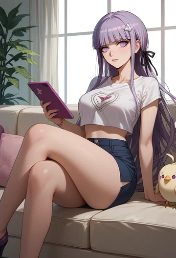 danganronpa_(series),kirigiri_kyoko,crop top  - AI generated anime art