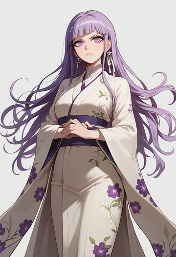 danganronpa_(series),kirigiri_kyoko,kimono,silk,wide-leg trousers  - AI generated anime art