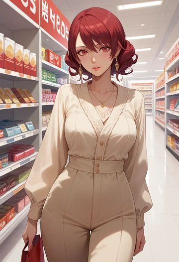 persona,kirijou_mitsuru,pajamas  - AI generated anime art