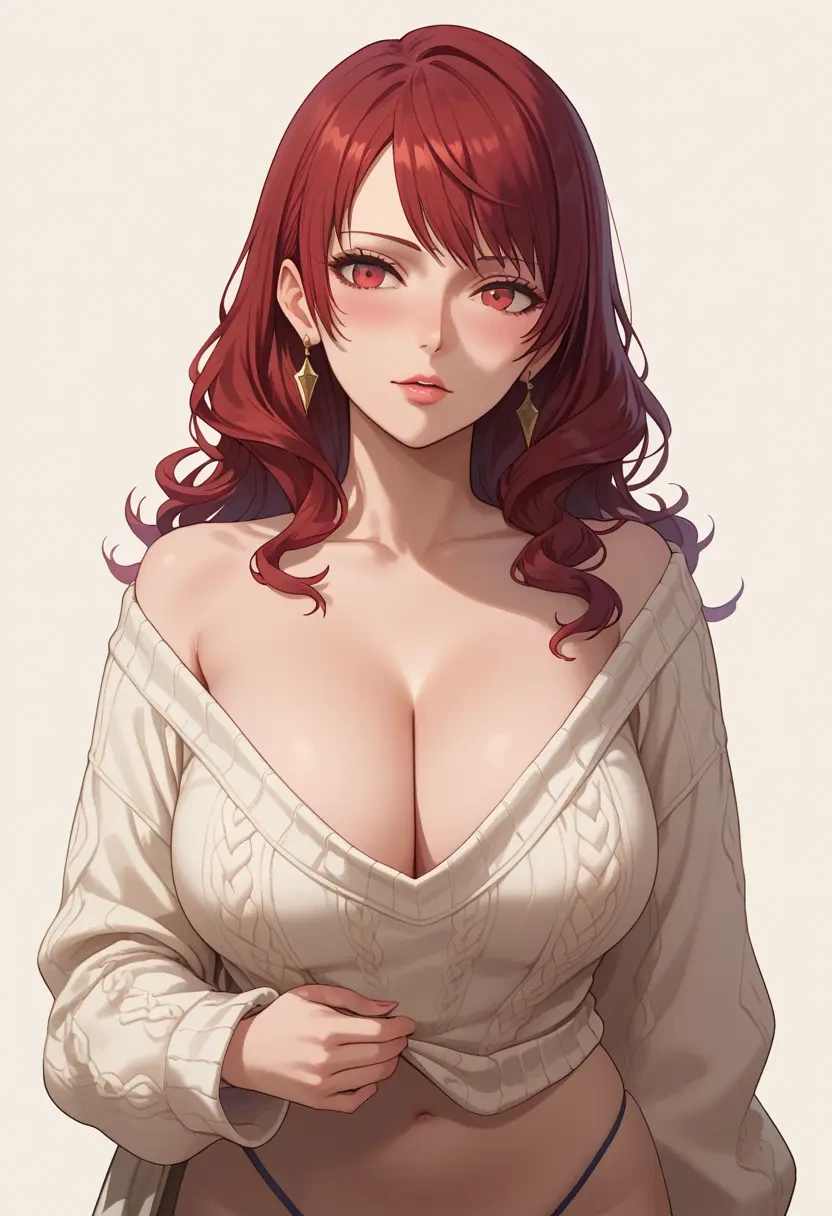 persona,kirijou_mitsuru,thong,sweater,sexy  - 