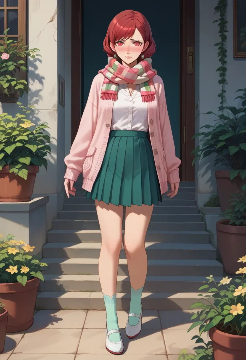 persona,kirijou_mitsuru,spring,student uniform,light cardigan  - 