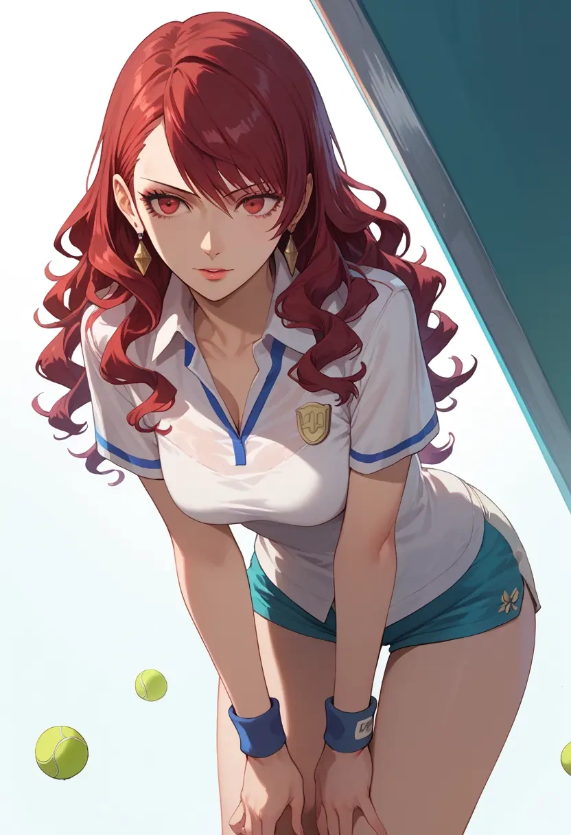 persona,kirijou_mitsuru,tennis polo,skort  - 