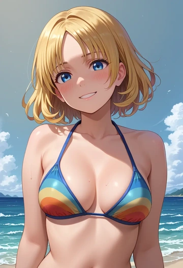 gochuumon_wa_usagi_desu_ka?,kirima_syaro,bikini,rainbow-colored,sexy  - AI generated anime art