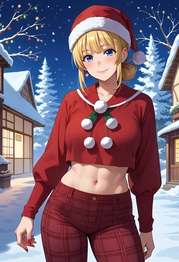 gochuumon_wa_usagi_desu_ka?,kirima_syaro,Christmas,plaid trousers  - AI generated anime art