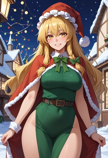 touhou,kirisame_marisa,Christmas,dress  - AI generated anime art