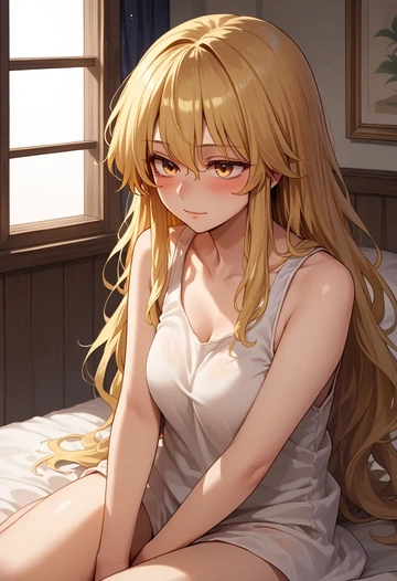 touhou,kirisame_marisa,tank top,drawstring pants  - AI generated anime art