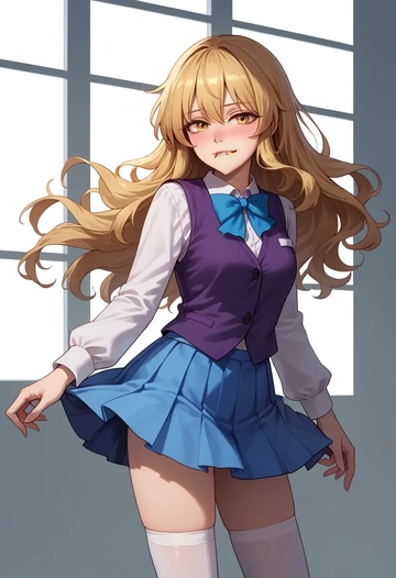 touhou,kirisame_marisa,spring,student uniform,vest  - AI generated anime art