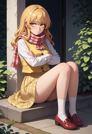 touhou,kirisame_marisa,spring,student uniform,vest  - AI generated anime art