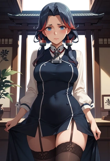 kantai_collection,kirishima_(kancolle),secretary, stockings  - AI generated anime art