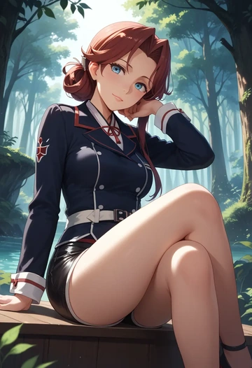 kantai_collection,kirishima_(kancolle),leather,shorts  - AI generated anime art