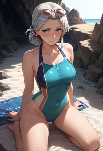 kantai_collection,kirishima_(kancolle),swimsuit,sexy  - AI generated anime art