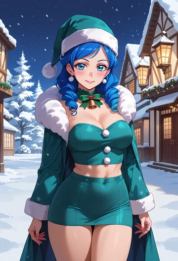 aikatsu!_(series),kiriya_aoi,Christmas,dress  - AI generated anime art