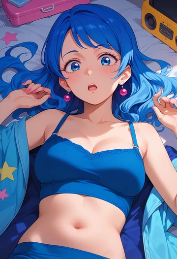 aikatsu!_(series),kiriya_aoi,neon graffiti top,dolphin shorts  - AI generated anime art