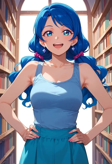 aikatsu!_(series),kiriya_aoi,abstract print tank,dolphin shorts  - AI generated anime art