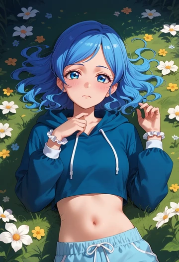 aikatsu!_(series),kiriya_aoi,hoodie,cropped,high-waisted joggers  - AI generated anime art