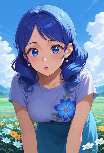 aikatsu!_(series),kiriya_aoi,handwritten script shirt,dolphin shorts  - AI generated anime art