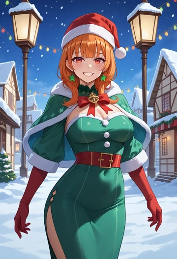 hololive,kiryu_coco_(1st_costume),Christmas,dress  - AI generated anime art