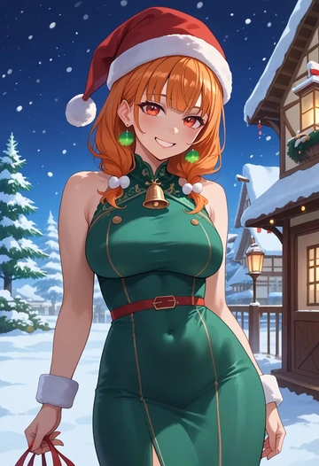 hololive,kiryu_coco_(1st_costume),Christmas,dress  - AI generated anime art