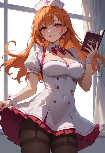 hololive,kiryu_coco,nurse, pantyhose,mini skirt  - AI generated anime art