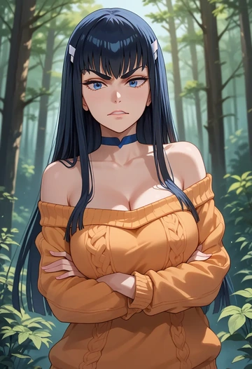 kill_la_kill,kiryuuin_satsuki,orange,sweater,choker  - AI generated anime art