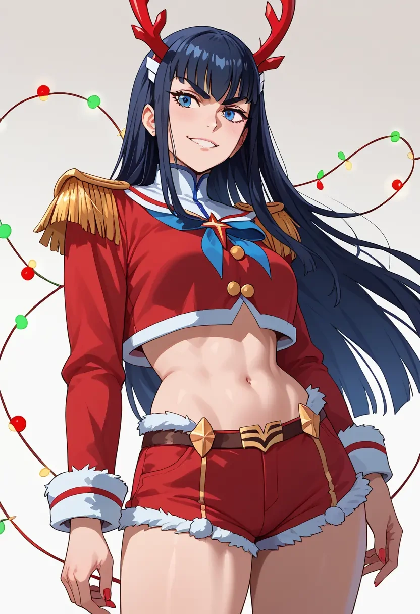 kill_la_kill,kiryuuin_satsuki,Christmas,red velvet shorts  - 