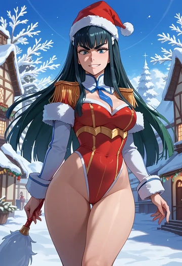 kill_la_kill,kiryuuin_satsuki,Christmas,dress  - AI generated anime art