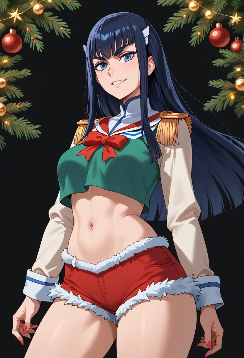 kill_la_kill,kiryuuin_satsuki,Christmas,red velvet shorts  - 