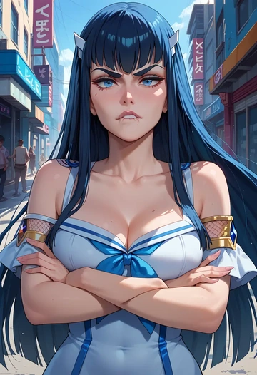 kill_la_kill,kiryuuin_satsuki,sleeveless top,bike shorts  - AI generated anime art