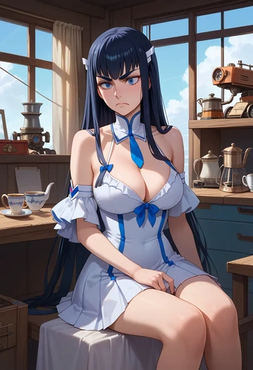 kill_la_kill,kiryuuin_satsuki,dress,halter,layered tulle  - AI generated anime art