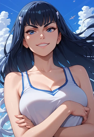 kill_la_kill,kiryuuin_satsuki,abstract print tank,dolphin shorts  - AI generated anime art