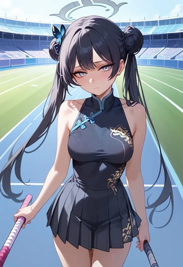 blue_archive,kisaki_(blue_archive),tennis dress,visor,trainers  - AI generated anime art