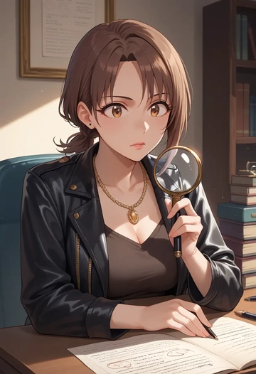 idolmaster,kisaragi_chihaya,detective  - AI generated anime art