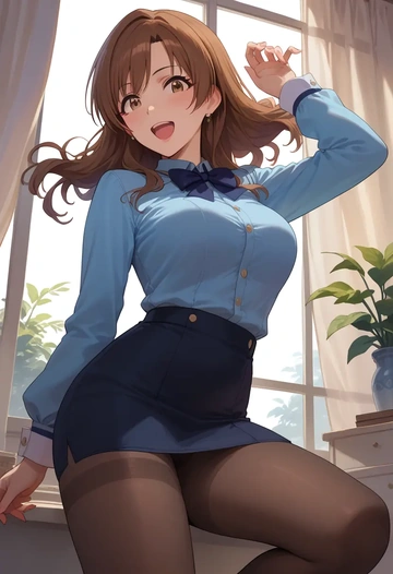 idolmaster,kisaragi_chihaya,shorts, pantyhose  - AI generated anime art