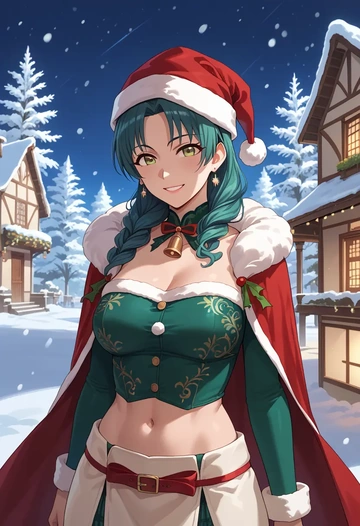 idolmaster,kisaragi_chihaya,Christmas,dress  - AI generated anime art