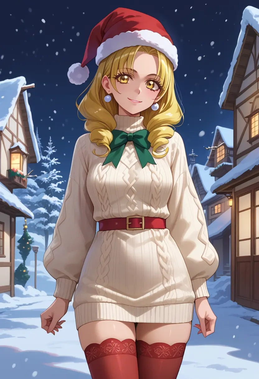 precure,kise_yayoi,Christmas,sweater dress,stockings  - 