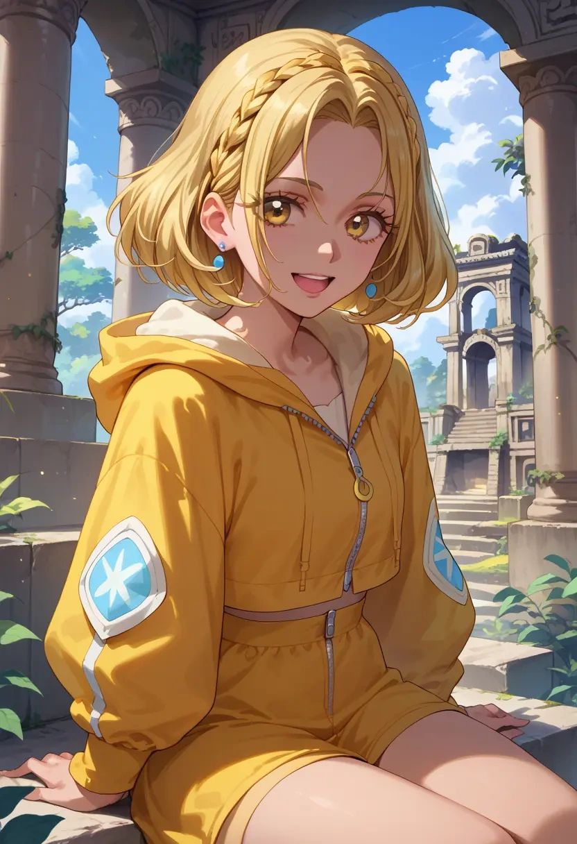 precure,kise_yayoi,crop hoodie,shorts  - 