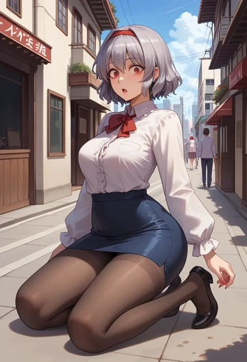 touhou,kishin_sagume,shorts, pantyhose  - AI generated anime art