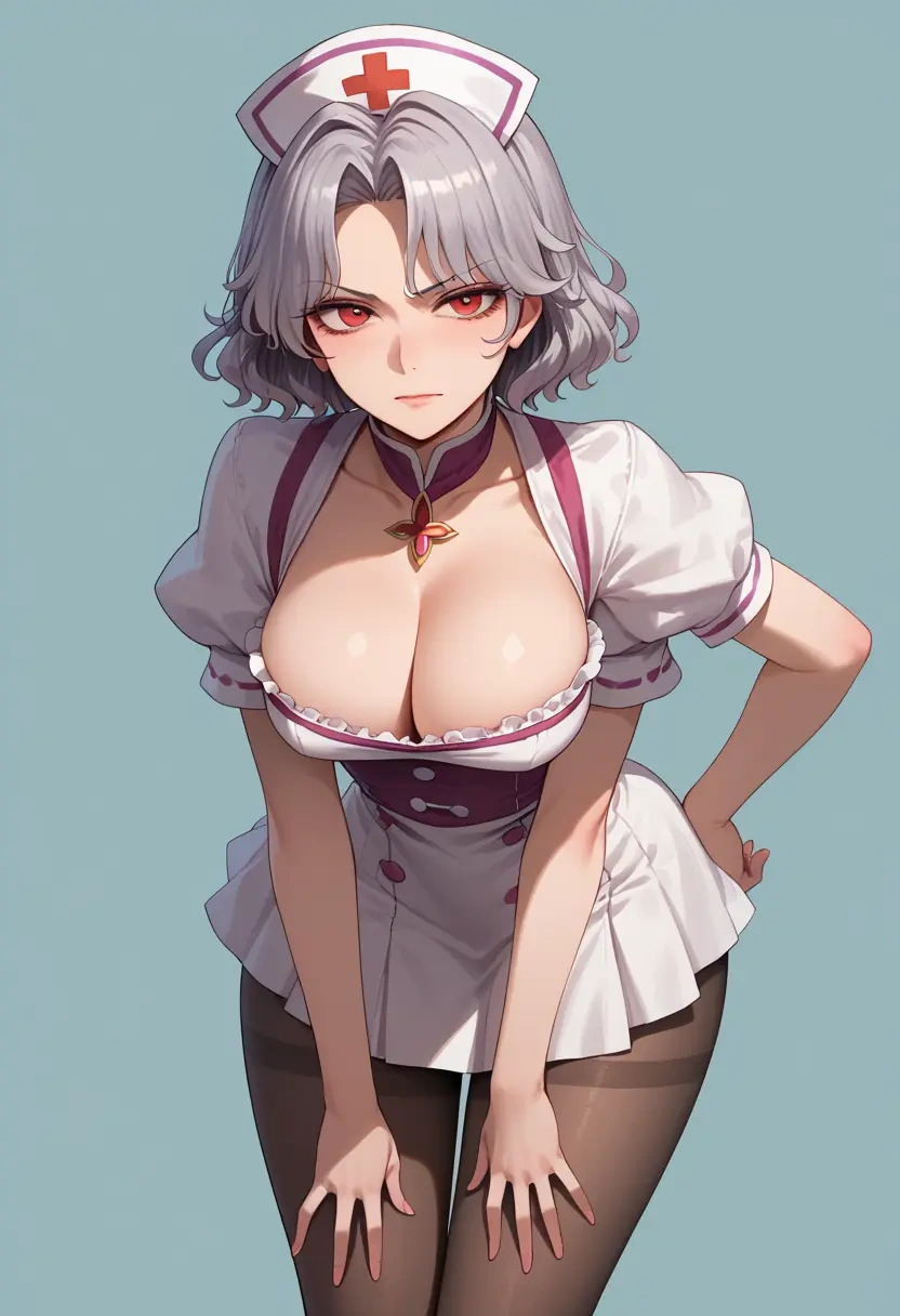 touhou,kishin_sagume,nurse, pantyhose,mini skirt  - 