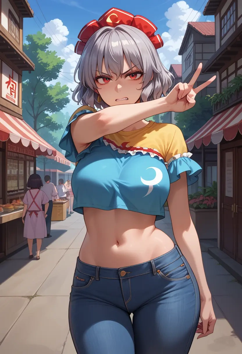 touhou,kishin_sagume,crop top  - 