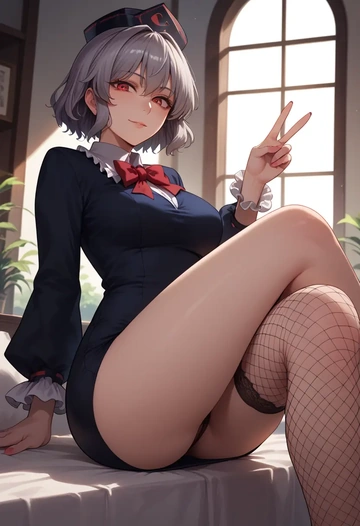 touhou,kishin_sagume,secretary,stockings,sexy, panties  - AI generated anime art