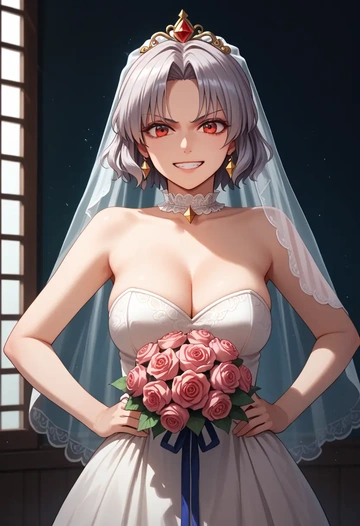 touhou,kishin_sagume,wedding  - AI generated anime art