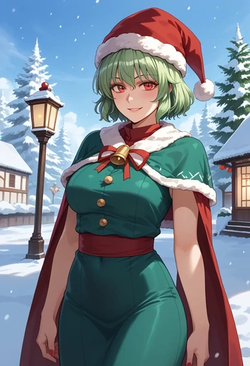 touhou,kishin_sagume,Christmas,dress  - AI generated anime art