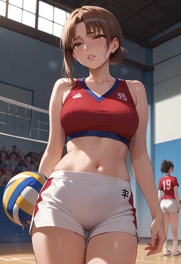 fate_(series),kishinami_hakuno_(female),volleyball uniform  - AI generated anime art