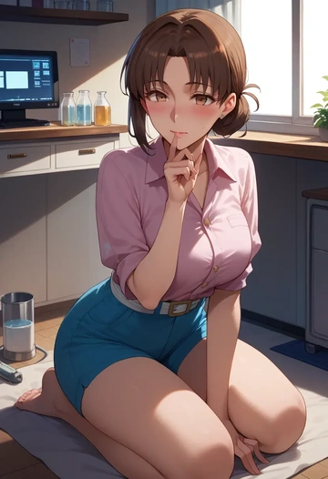 fate_(series),kishinami_hakuno_(female),jogger shorts,oversized tank  - AI generated anime art