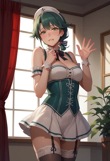 kantai_collection,kiso_(kancolle),Victorian-era,stockings,sexy  - AI generated anime art