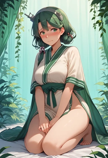 kantai_collection,kiso_(kancolle),graphic tee,dolphin shorts  - AI generated anime art