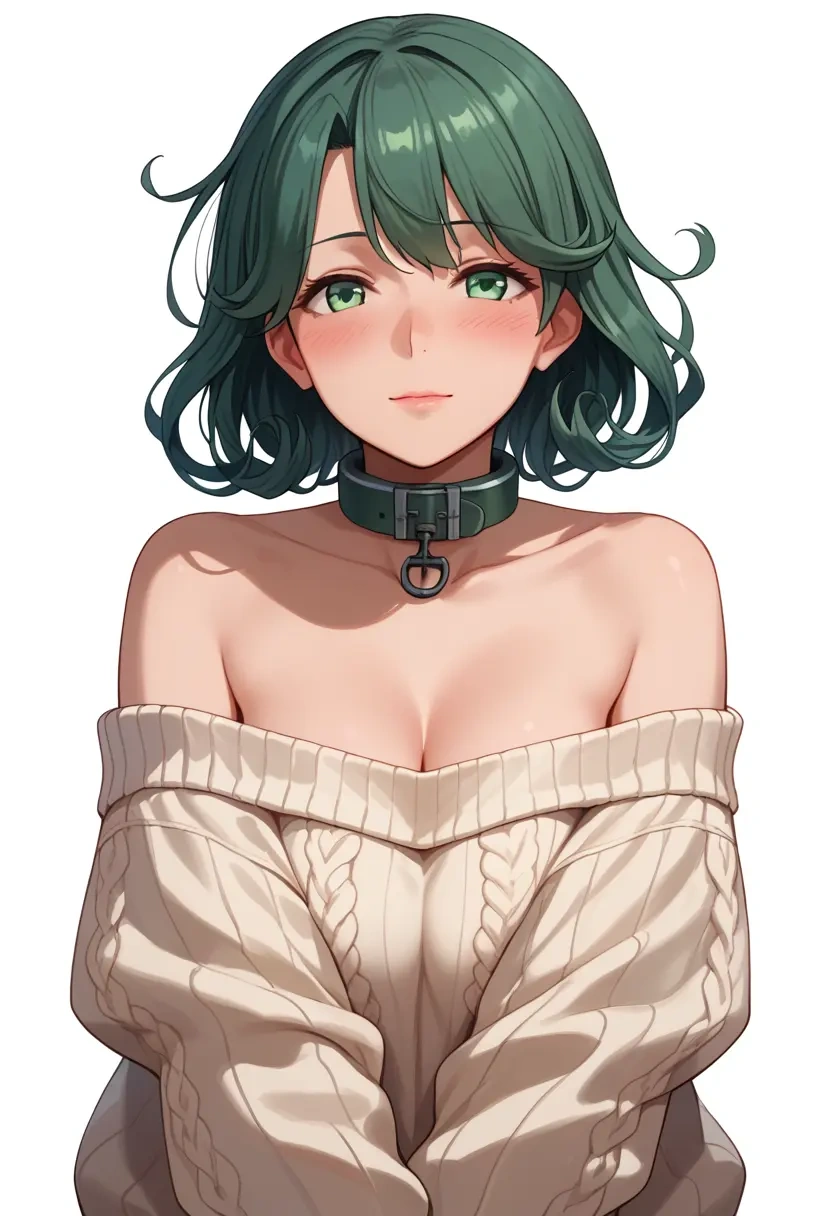 kantai_collection,kiso_(kancolle),sweater,off-shoulder,collar  - 